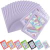 HongJP 100pcs Holographic Bags Thicken Ziplock Bags Holographic Laser Color Plastic Pouch for DIY Jewelry Retail Storage Pouch Zip Lock Bag NO Hole(Clear red,10.5x15cm) view 2