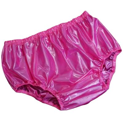Adult High-Waisted PVC Diaper Covers Waterproof and Reusable Leak-Proof Underwear Soft and Quiet Incontinence Diaper Covers for Men and WomenPink,4XL