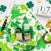 100 Pieces St. Patricks Day Party Tableware Set Shamrock Clover Plates, Napkins and Forks, Green Disposable Dinnerware for Irish Party and Lucky Clover Party Supplies view 4
