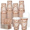 Acellegic 50 Sets 12oz Cielito Lindo Cups Mexican Paper Cup Copas De Barro Disposable Fiesta Coffee Drink Mug with Lid Sleeve for Birthday Baby Shower Wedding Party Supply Cafe Shop Decoration view 1