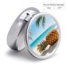 Tropical Pineapple Hawaiian Metal Pill Box - 3 Compartment Mini Portable Pill Organizer for Purse & Pocket, BPA-Free Travel Pill Case for Vitamins, Medication, Supplements view 2