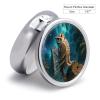 Maya Owl Metal Pill Box - 3 Compartment Mini Portable Pill Organizer for Purse & Pocket, BPA-Free Travel Pill Case for Vitamins, Medication, Supplements view 2