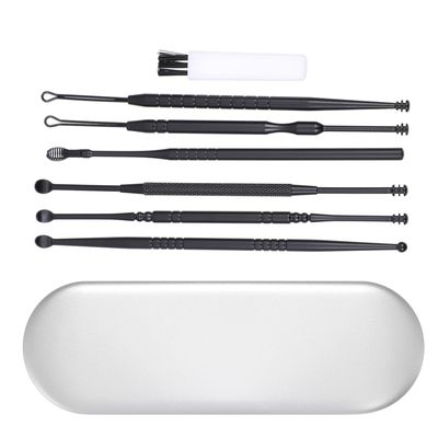 Abaodam Portable Stainless Steel Earwax Removal Tools Professional Ear Pick Kit with Spiral Scoop Comfortable Ergonomic Grip for Safe Ear Cleaning and Wax Removal at Home Travel