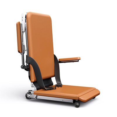 MediHoist Steel Electric Floor Lift Chair with Wheels and PU Cushion, Floor Lift for Elderly, 440 LBS Capacity, Seat Belts and Handrails, Suitable for Home Use