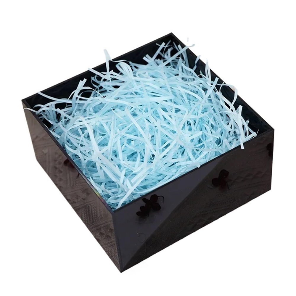 Dnyucen Gift Bag Filler 300g Multi Color Shredded Raffia Paper Filler Craft Confetti Cut Tissue Paper Gift Box Packaging Filling Material(Light blue)