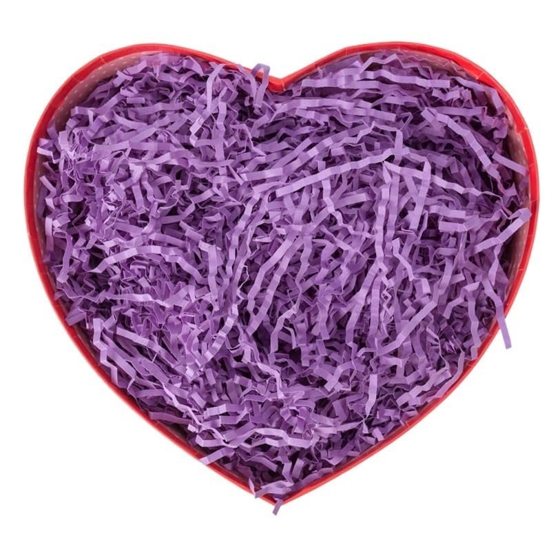 Dnyucen Gift Bag Filler 200g Shredded Paper Wavy Fold Paper Lafite Wedding Gift Box Decor Raffia Grass Gift Box Filler Fruit Packaging(Purple)