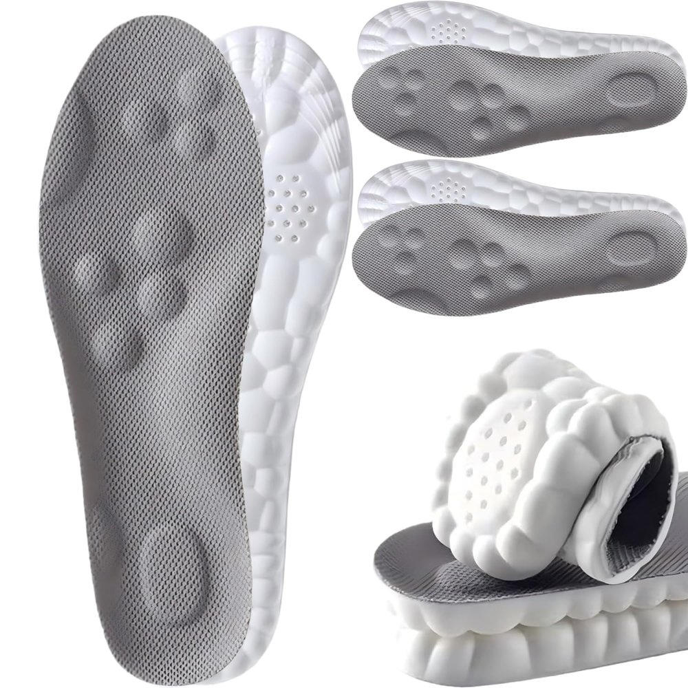 2Pairs 2026 New Upgraded 4D Cloud Insoles Men & Women, Memory Foam Cloud Insoles Anti-Fatigue, Automatically Adapt to Foot and Shoe Shape, Fit Arch Support for Foot Pain Relief and Fatigue Reduction