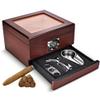 PPOIUYK Cigar Humidor, Luxury Cigar humidor, Handmade Cigar humidor kit, with Front Digital Hygrometer, Accessory Drawer, Hold up 80 Cigars, Gift for Cigar Lover,B view 1