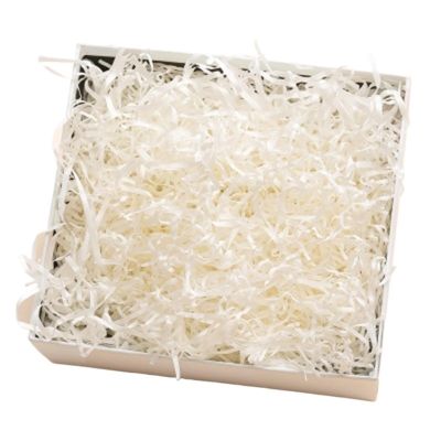 Dnyucen Gift Bag Filler 300g Raffia Paper Raffia Stuffing DIY Wedding Party Gift Box Candy Material Packaging Filling Decoration Crepe Paper(Milk white)