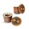 Handcrafted Urn for Human Ashes Round Wooden Cremation Keepsake with Tree of Life Engraving. (4.5" D 3.5" H) view 1