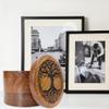 Handcrafted Urn for Human Ashes Round Wooden Cremation Keepsake with Tree of Life Engraving. (4.5" D 3.5" H) view 3