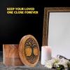 Handcrafted Urn for Human Ashes Round Wooden Cremation Keepsake with Tree of Life Engraving. (4.5" D 3.5" H) view 4