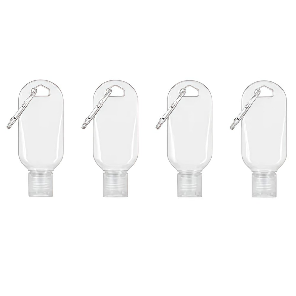 4 Pcs Portable Hot Sauce Keychain Bottles - Mini Ketchup Containers for On-The-Go - Mini Hot Sauce Bottles, Refillable Travel Size, 2oz/50ml,Sauces, Gravies and Marinades,Keychain Container