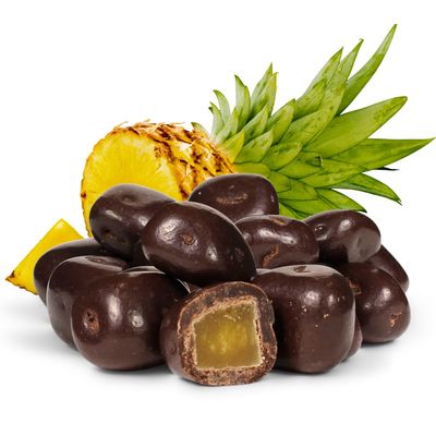 Dark Chocolate Covered Dried Pineapple by It's Delish, 12 Oz Bulk Bag | Gourmet Chocolate Covered Pineapple Bits Fruit Snacks Bulk Chocolate Candy Treats | Vegan, Non-Dairy, Kosher