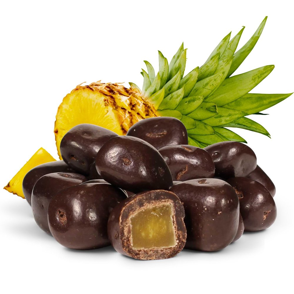 Dark Chocolate Covered Dried Pineapple by It's Delish, 12 Oz Bulk Bag | Gourmet Chocolate Covered Pineapple Bits Fruit Snacks Bulk Chocolate Candy Treats | Vegan, Non-Dairy, Kosher