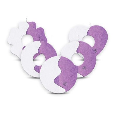 ExpressionMed - Adhesive Patches for Libre 3 (Pack of 5) - UV Reactive, Sun Sensitive Color, Made in The USA, Waterproof, Non-Fraying, Pre-Cut CGM Sensor Tapes (Solar Violet Variety Pack)