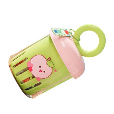 WEISUYUUS Portable Leak Proof Fruit Cup with Built in Fork Double Drainage Holes for Outdoor Travel Camping Picnics
