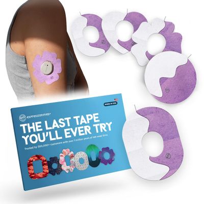 ExpressionMed - Adhesive Patches for Dexcom G7 (Pack of 5) - UV Reactive, Sun Sensitive Color, Made in The USA, Waterproof, Non-Fraying, Pre-Cut CGM Sensor Tapes (Solar Violet Variety Pack)