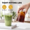 100 sets clear disposable Plastic Cups with Lids straws,Sturdy Food Safe Plastic Iced Coffee cups for cold water,iced coffee,smoothies,milkshakes,icecream cold drinks to go (10, Fluid Ounces) view 4
