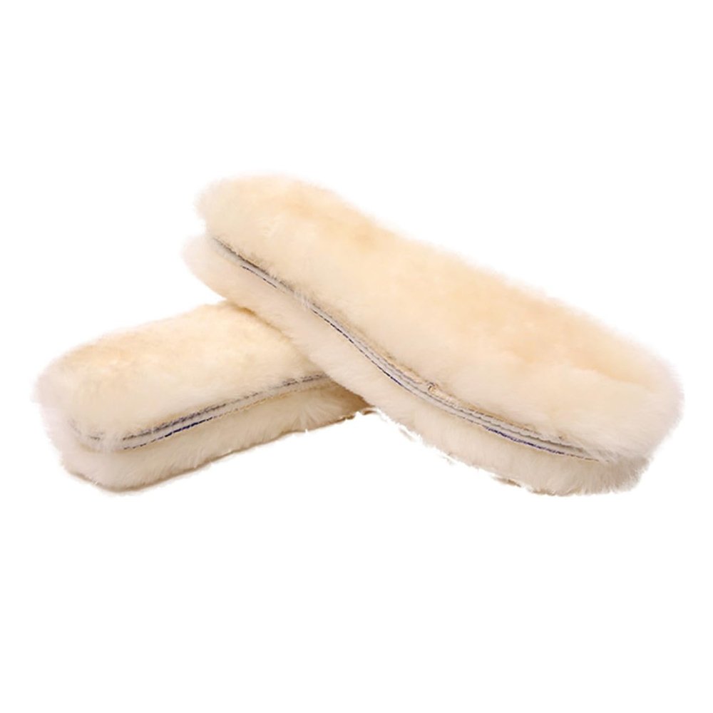 GANAZONO 2 Pairs Wool Inner Insoles Thickened Fleece Replacement Warm Soft Thermal Shoe Inserts for Boots Slippers Winter Outdoor Activities