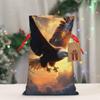 Qewfoju Golden Sky Bald Eagle Pattern Holiday Gift Bags Christmas Burlap Gift Bags Drawstring for Wedding Party Favors Xmas Gifts Couple Shower Medium view 2