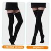 FONDOTIN Elastic Knee High Compression Socks for Women Thigh High Stretchable Stockings with Open Toe Graduated Pressure for Muscle Support and Venous Relief Comfortable Black Xl view 2
