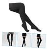 FONDOTIN Elastic Knee High Compression Socks for Women Thigh High Stretchable Stockings with Open Toe Graduated Pressure for Muscle Support and Venous Relief Comfortable Black Xl view 4
