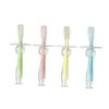 EXAOMBLE 4pcs Training Silicone Toothbrush with Suction Base Soft Bristles Teether for Gum Care Safe Chewing Easy Grip Handles in Blue Pink Green Yellow view 1