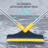 ZJchao 2 in 1 Floor Scrub Brush with Window Squeegee Rotatable Long Handle Corner Brush for Kitchen Bathroom Tile Glass (White) view 3