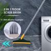 ZJchao 2 in 1 Floor Scrub Brush with Window Squeegee Rotatable Long Handle Corner Brush for Kitchen Bathroom Tile Glass (White) view 4
