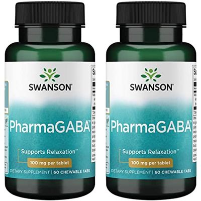 Swanson Amino Acid Pharmagaba 100 Milligrams 60 Chwbls (2 Pack)