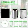 100 Count Small Drawstring Trash Bags for 4-Gallon (15 L) Trash Cans,Thick Pre-separated Garbage Bags,Mini Wastebasket can Liners for Bathroom Bedroom Office(Black) view 2