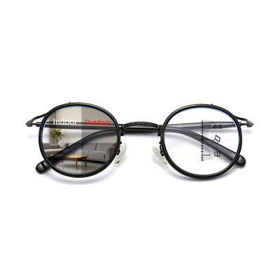 laureles Vintage Round Progressive Multifocal Reading Glasses Women Photochromic Sunglasses for Men Readers (C1, +1.00 Magnification)