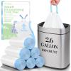 100 Count Small Drawstring Trash Bags for 2.6-Gallon (10 L) Trash Cans, Thick Pre-separated Garbage Bags,Mini Wastebasket can Liners for Bathroom Bedroom Office(White) view 1