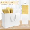 Ethhqu 3 Pack Extra Large White Gift Bags with Handles, 16x6x12 Inches - Includes 6 Tissue Papers for Birthday, Wedding, Shopping Business, Thanksgiving, Christmas&Holiday (White Extra Large-3 Pcs) view 2