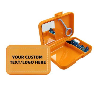 SENLIN DENTAL 100pcs Custom Personalized Oral Care Travel Kits, Dental Care Kit with Mirror, Bracket Removal Tool, Denture Brush with Any Image Logo and Text (100pcs Orange Oral Care Travel Kits)