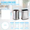 100 Count Small Drawstring Trash Bags for 4-Gallon (15 L) Trash Cans, Thick Pre-separated Garbage Bags, Mini Wastebasket can Liners for Bathroom Bedroom Office(White) view 2