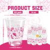 KOPOOEOE 100 Pcs Pink Cowgirl Plastic Cups,16 oz Disco Western Cowgirl Clear Disposable Plastic Cups Drinking Cups for Cowgirl Birthday Baby Shower Lets Go Girls Party Supplies view 2
