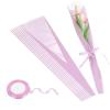 MECCANIXITY 50 Pcs Single Rose Flower Sleeves Bulk 17.7x4.7x1.2 Inch Floral Wrapping Paper Bags with Ribbons for Mother's Day Wedding Birthday Bouquet Graduation Gifts (Purple/Purple Pink) view 1