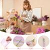 MECCANIXITY 50 Pcs Single Rose Flower Sleeves Bulk 17.7x4.7x1.2 Inch Floral Wrapping Paper Bags with Ribbons for Mother's Day Wedding Birthday Bouquet Graduation Gifts (Purple/Purple Pink) view 4