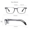 VisionGlobal Blue Light Blocking Glasses, Computer Reading, TV Glasses, Stylish Square Frame (Gray,+4.50 Magnification) view 3