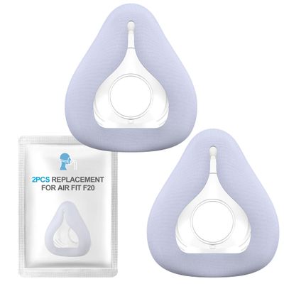 2 Packs Replacement F20 Fabric Mask Cushion(S) for AirFit F20 & Airtouch F20, Full Face Mask Wrapped by Breathable Fabric, F20 Cushion for CPAP Users, No Silicone Contact & Stuffiness (Purple, Small)