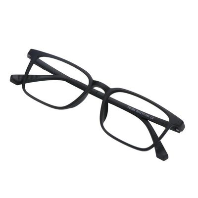 VisionGlobal Blue Light Blocking Glasses, Computer Reading, TV Glasses, Stylish Square Frame (Matte Black,+4.75 Magnification)