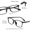 VisionGlobal Blue Light Blocking Glasses, Computer Reading, TV Glasses, Stylish Square Frame (Matte Black,+4.75 Magnification) view 2