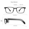 VisionGlobal Blue Light Blocking Glasses, Computer Reading, TV Glasses, Stylish Square Frame (Matte Black,+4.75 Magnification) view 3