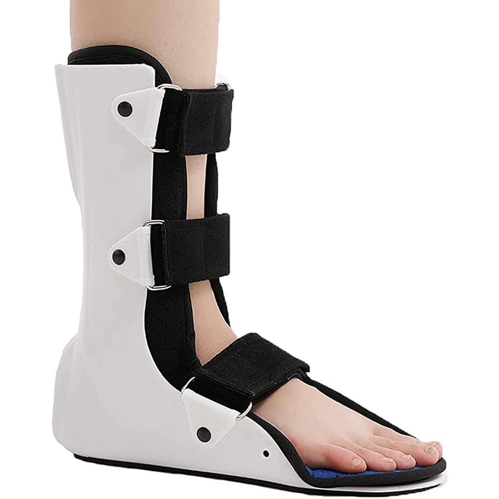 HCZKIUJ Foot Orthosis Adjustable Non-Slip Sole Ankle Joint Brace Fixed Magic Paste Breathable Removable Lining for Sprains Fraures Ankle,Left,L (Right S)