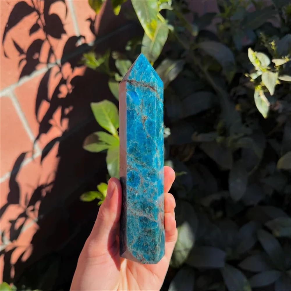 1pc 12-14cm Blue Apatite Tower Crystals for Sensory Pleasure Relaxation Special Gift Gemstone Stone
