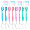 24pcs Travel Flossing Toothbrush Kit: Burst Bead Manual Toothbrush with Tongue Scraper Floss Pick for Backpacking Oral Care - Travel Accessory view 1