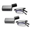 VEQINIKA Folding Reading Glasses with Case Lightweight Blue Light Readers for Men & Women, Upgraded Hinges and Adjustable Nose Pads, Pocket-Size Design for Everyday Use (Gray&Black, 2.25, x) view 1