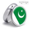 Round Pill Box 3 Compartment, Novelty Republic of Pakistan Flag Printing Travel Small Pill Case Portable Metal Medicine Container Vitamin Organizer for Purse Pocket view 2